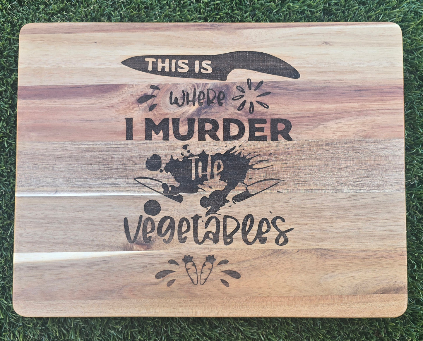 12in x 15in Cutting Board with Nonslip Feet (Dark Wood)