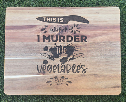 10in x 13in Cutting Board with Nonslip Feet (Dark Wood)