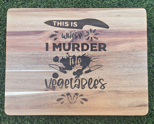 10in x 13in Cutting Board with Nonslip Feet (Dark Wood)