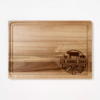 14in x 20in Carving Board with Juice Groove (Dark Wood)
