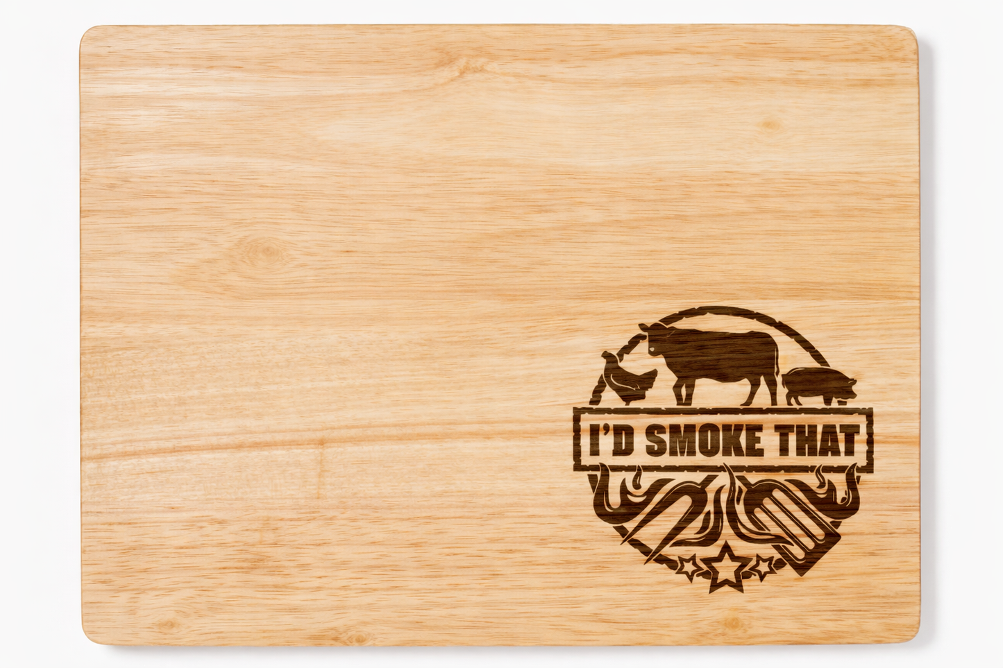 12in x 15in Cutting Board with Nonslip Feet (Light Wood)